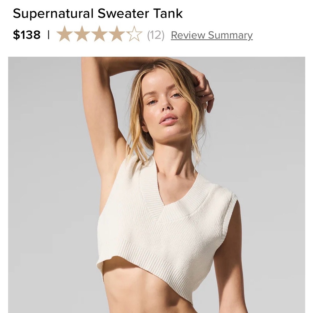 ALO Yoga Cream Ribbed Knit Top